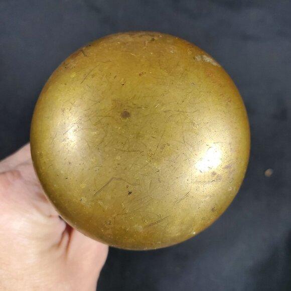 Antique Solid Brass Door Knob Set Early 1900s Mortise Style Double Knob with Spi - Picture 10 of 11